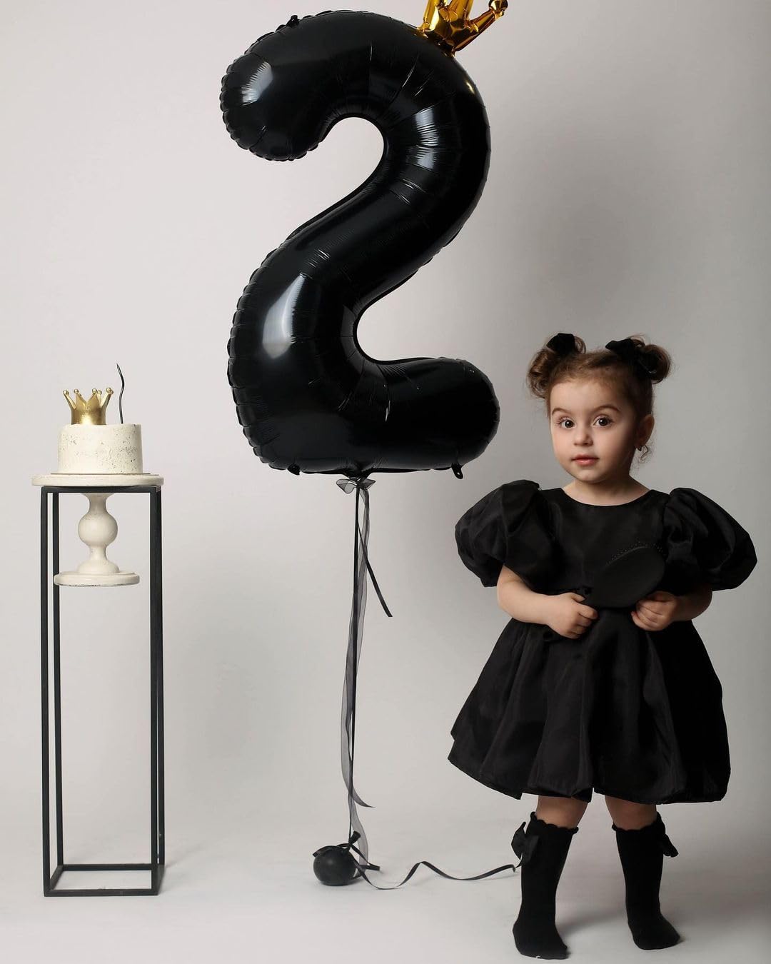 Black 2 Balloon, 40 Inch Number Balloons, Two Second Balloons Number Birthday Decorations, 2nd Bday Party Supplies, Number 2