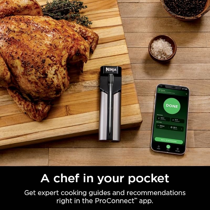 Wireless Cooking Thermometer with Remote Range Up to 165 ft - Waterproof, Sear & Grill Ready