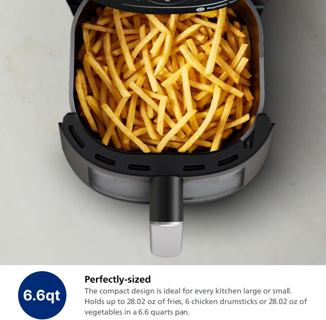 Philips Air Fryer 2000 Series - 13-in-1 Functions, 6.6 Quarts, Compact Design, Black | NA231/00