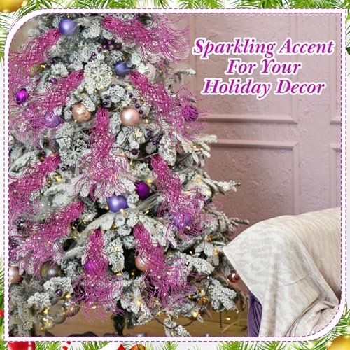 Lyrow 30Pcs 17in Purple Glitter Dragon Whisker Branches - Christmas Vase Filler