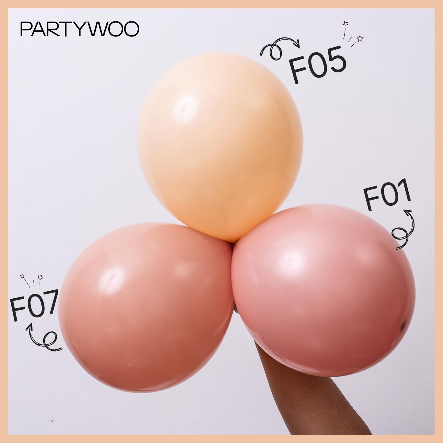 PartyWoo Nude Balloons 100pcs 5 Inch Apricot Boho Fall Neutral Latex Helium Balloons for Graduation Wedding Anniversary Birthday Boy Baby Shower Woodland Boho Theme Party Decorations Brown-F05