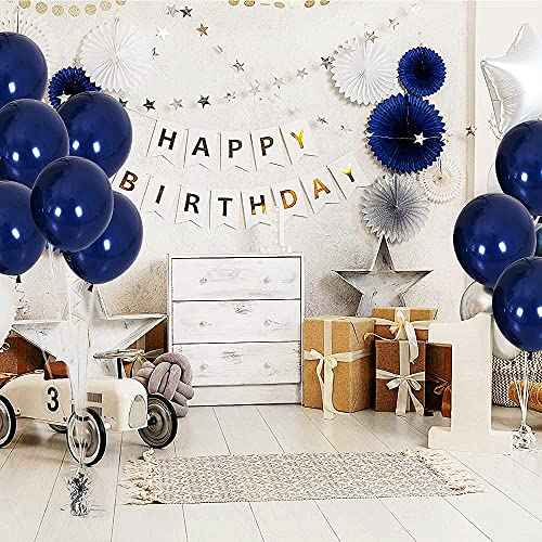 Abbaoww 100 Pcs Navy Blue Balloons 10 Inch Strong Latex Balloons for Party Decoration, Birthday, Wedding, Anniversary, Christmas and Arch Supplies