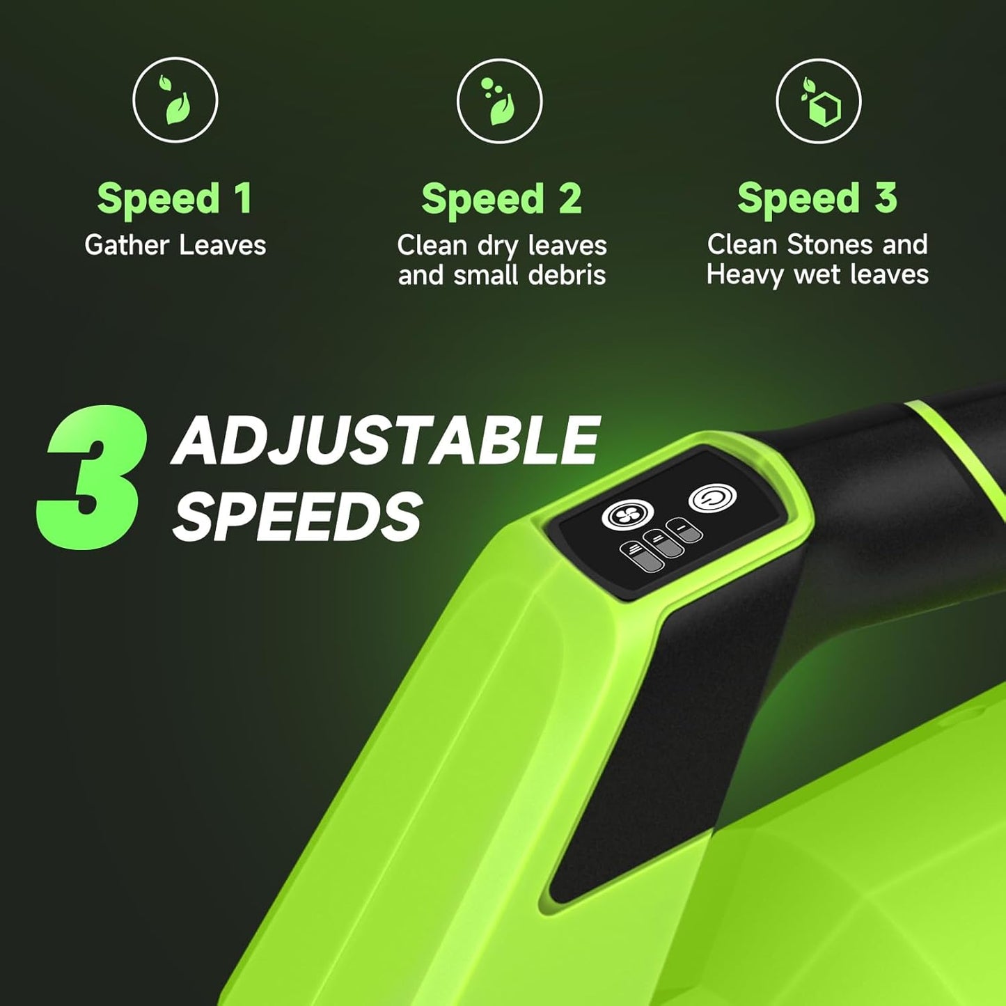 Skiennix Cordless Leaf Blower - 650CFM Power with 2 x 5.2Ah Batteries & Charger | 3 Speed Modes, Adjustable Strap