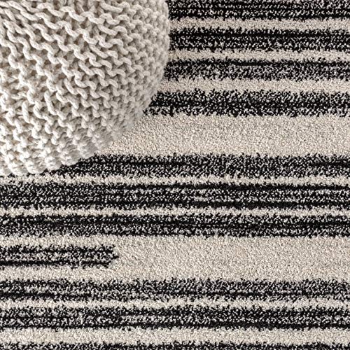 JONATHAN Y Khalil Cream/Black 7' Round Indoor Area Rug - Modern Bohemian Design