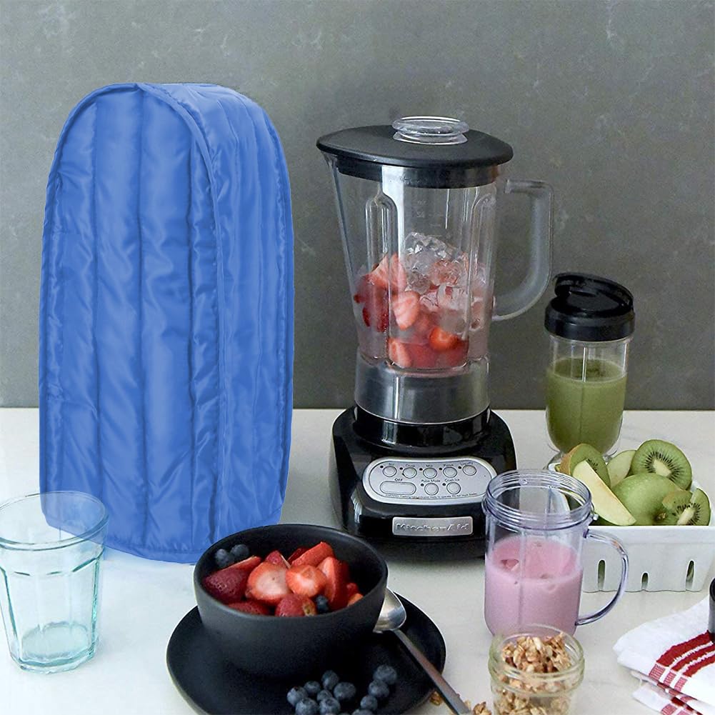 Blender Dust Cover, Polyester Anti-Fingerprint Appliance Cover, Stain & Dust Resistant Protective Sleeve for Stand Mixer, Coffee Maker & Kitchen Blender, Home Kitchen Decor (Blue)