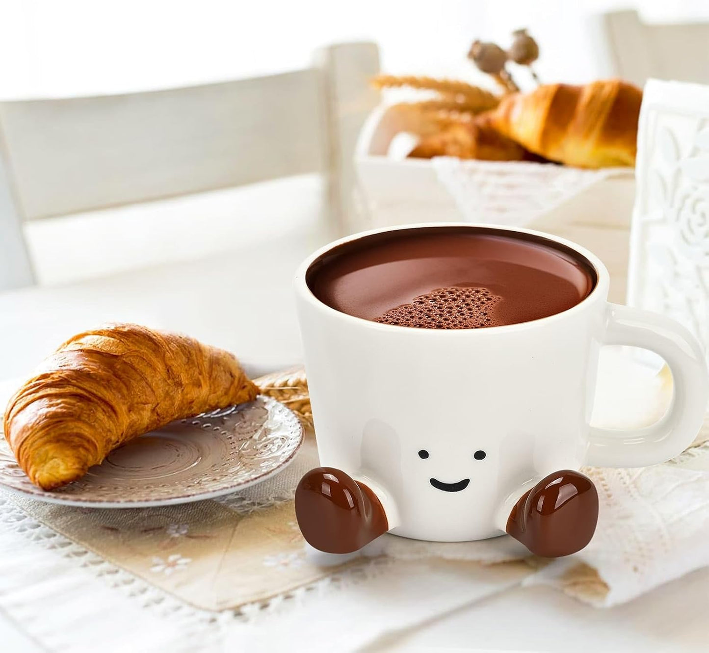Skiennix Cute Funny Coffee Mug - Unique Ceramic Tea Cup for Women | 12.8oz in Chocolate