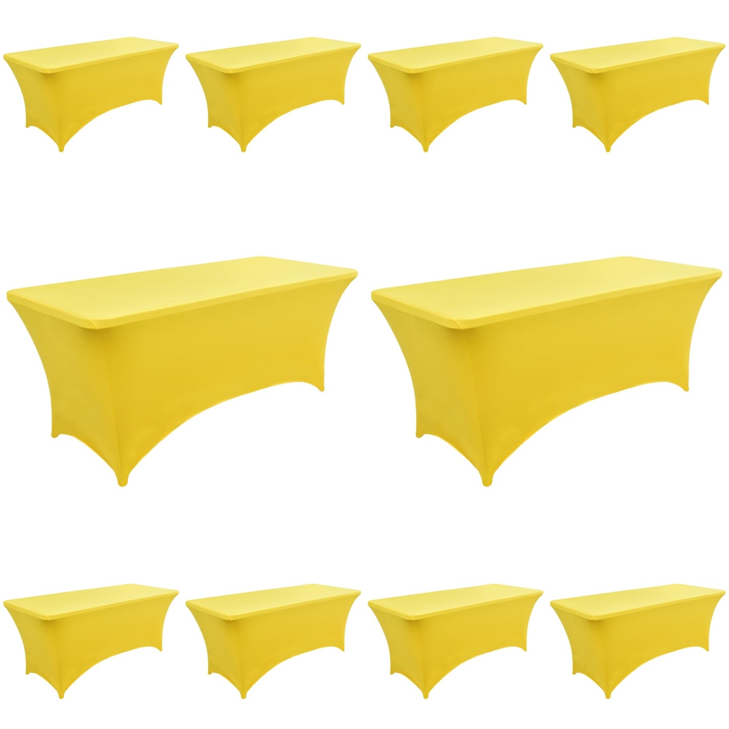 ZarzaaSik 10-Pack 6ft Spandex Table Covers for Rectangle Standard Folding Tables - Wrinkle Resistant Stretch Tablecloths - Ultimate Fitted Table Protector for Parties, Banquet, Wedding