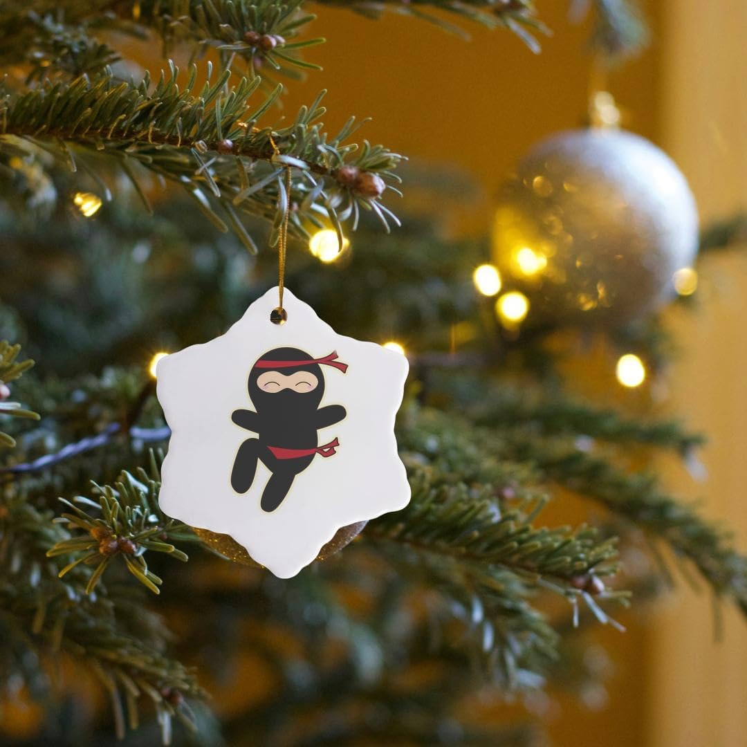 Ninja Cartoon Snowflake Ornament - Unique Holiday Decor for Kids