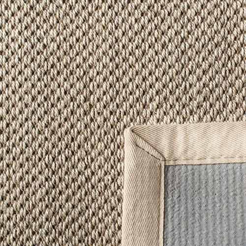 Natural Fiber Runner Rug 2'6 x 10' Marble & Beige Textured Sisal, Coastal Style