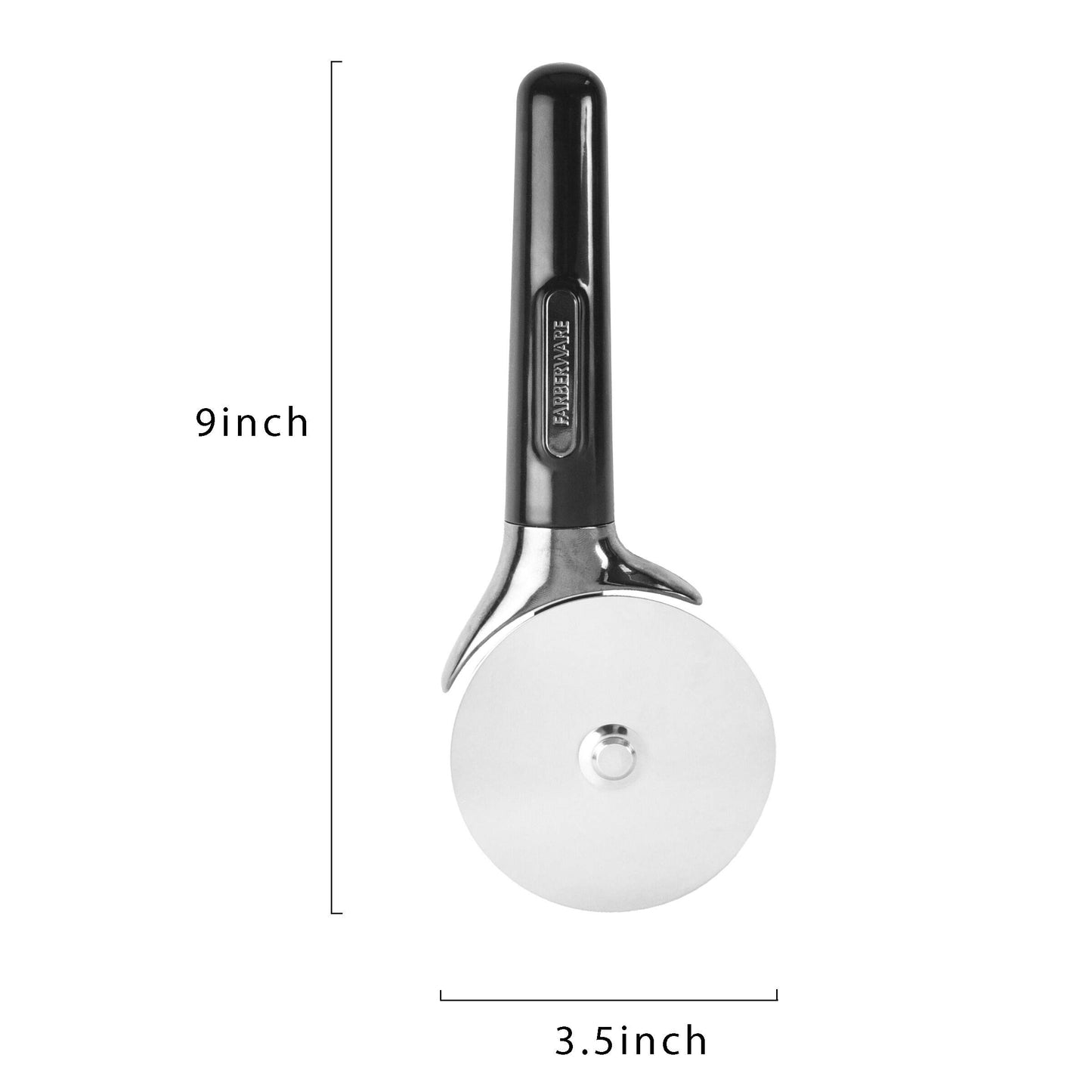 Farberware Professional Stainless Steel Pizza Cutter, 9.37-Inch, Black
