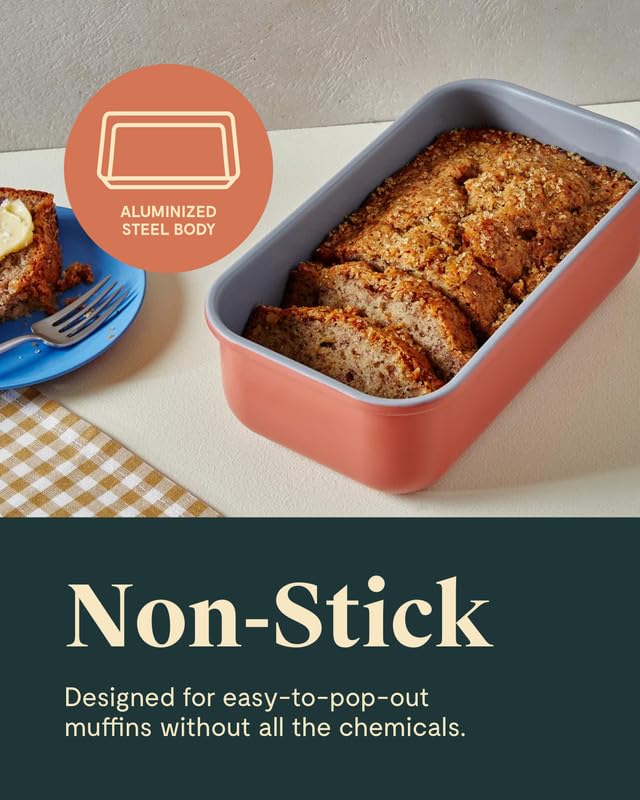Cream Non-Stick Ceramic Loaf Pan 1 lb - Oven Safe & Eco-Friendly