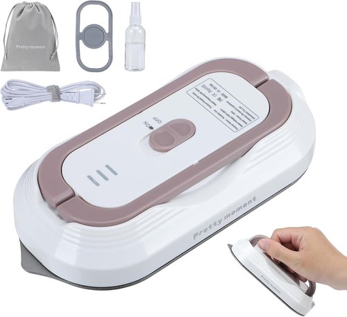 Biupky Mini Travel Iron - Fast Heating 300W Dry Iron with Ceramic Non-Stick Soleplate | Lightweight 0.8lbs