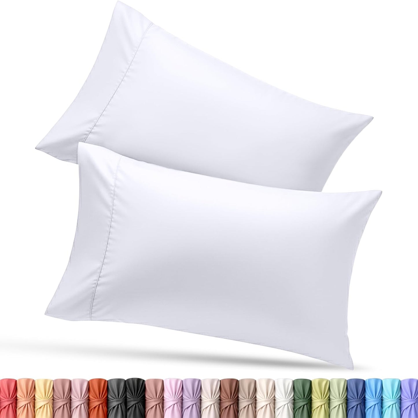 Utopia Bedding Queen Pillow Cases - Soft Brushed Microfiber - 2 Pack, Fade Resistant | 20 X 30 Inches, White