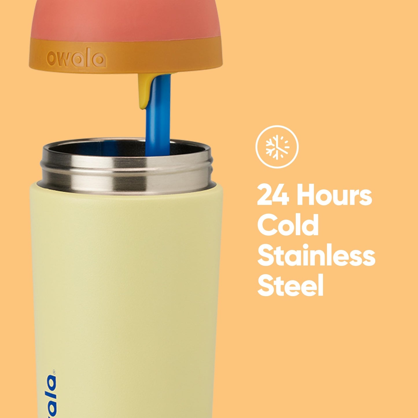 Owala Kids Flip Insulated Stainless-Steel Water Bottle with Straw and Locking Lid, 14-Ounce, Purple/Pink (Bunny Business)
