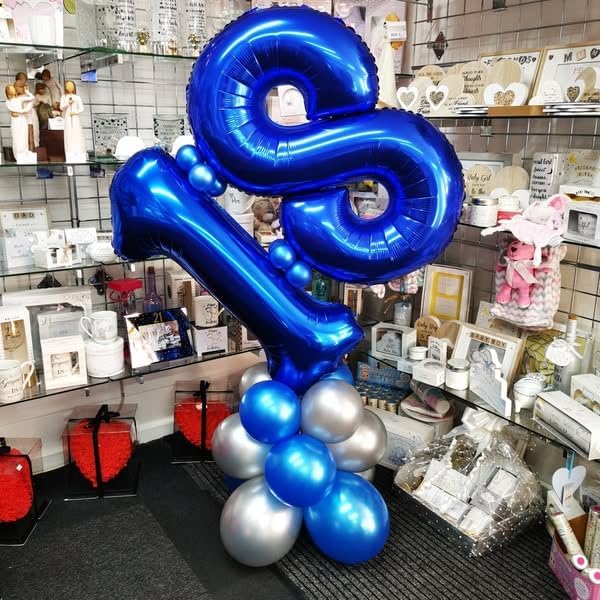 Number 2 Balloon by Night Blue - 40 Inch Birthday Decoration for Second Birthday Party