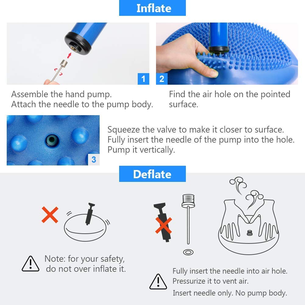 WIWAPLEX Wiggle Seat, Inflatable Stability Balance Disc Wobble Cushion, Balance Disc Wiggle Seat, Flexible Seating Classroom with Free Air Pump Sensory Kids (Office & Home & School) (Blue)