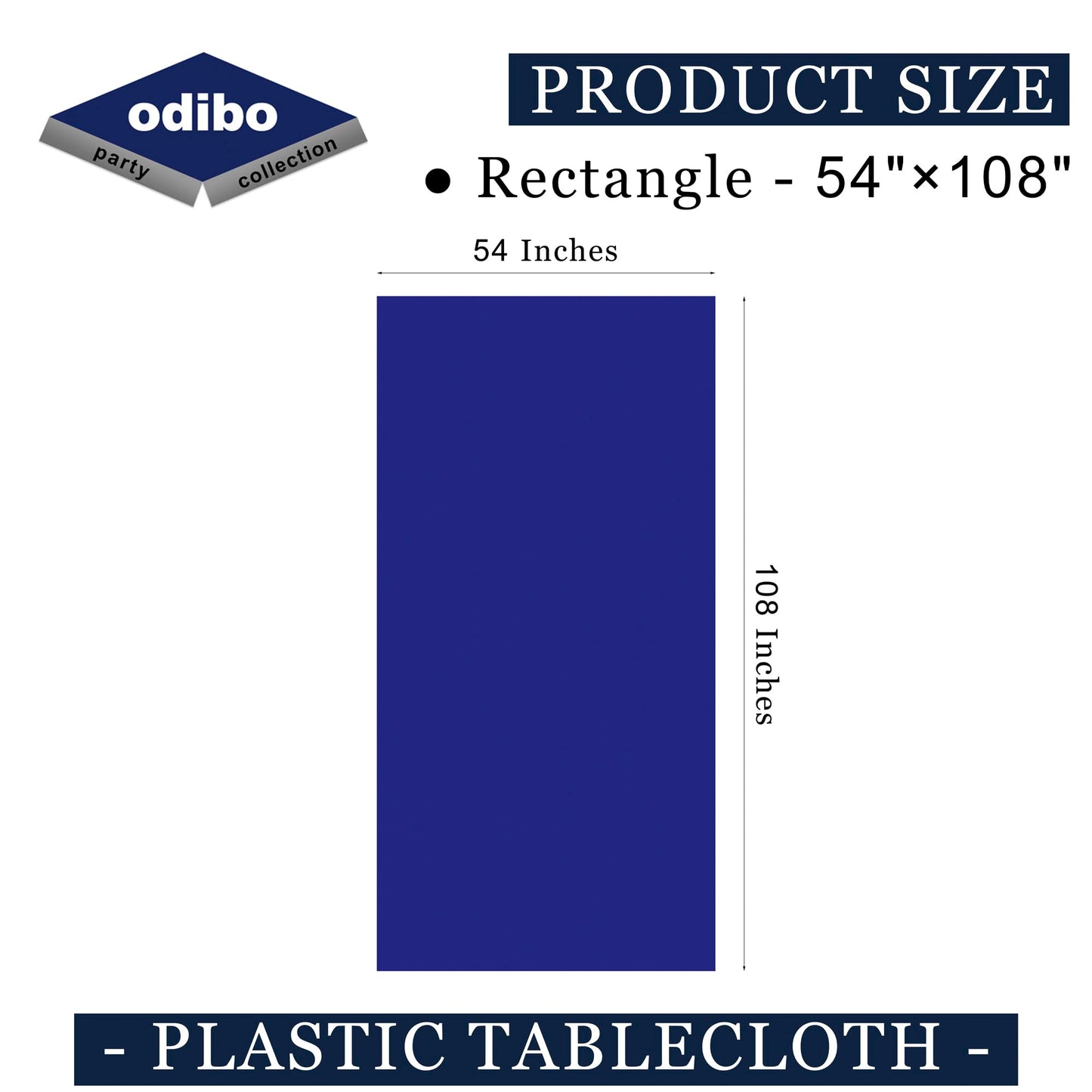odibo Royal Blue Tablecloths Plastic 2 Pack Dark Blue Disposable Table Covers 54" x 108" Sapphire Blue Table Cloths for Parties Birthdays Weddings Holiday Banquet Fits up to 8 Foot Rectangle Tables