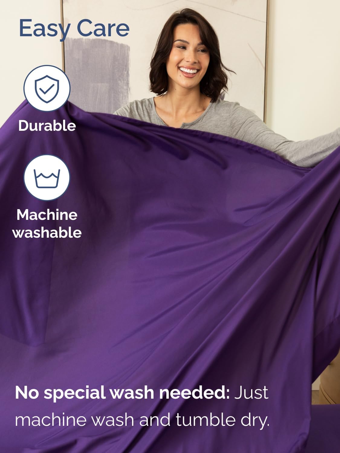Skiennix Extra Deep Cal King Sheet Set | 6-Piece Breathable Cooling Bedding - Soft, Wrinkle-Free Purple