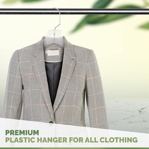 DEILSY™ Clear Plastic Hangers - Durable 25-Pack for Wardrobe Organization | Versatile Coat Hangers for Home & Retail