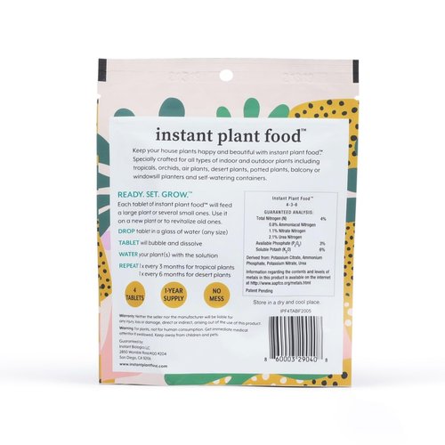 Houseplant Fertilizer - Self-Dissolving Tablets for Easy Indoor Plant Feeding | Instant Plant Food (4 Tablets)