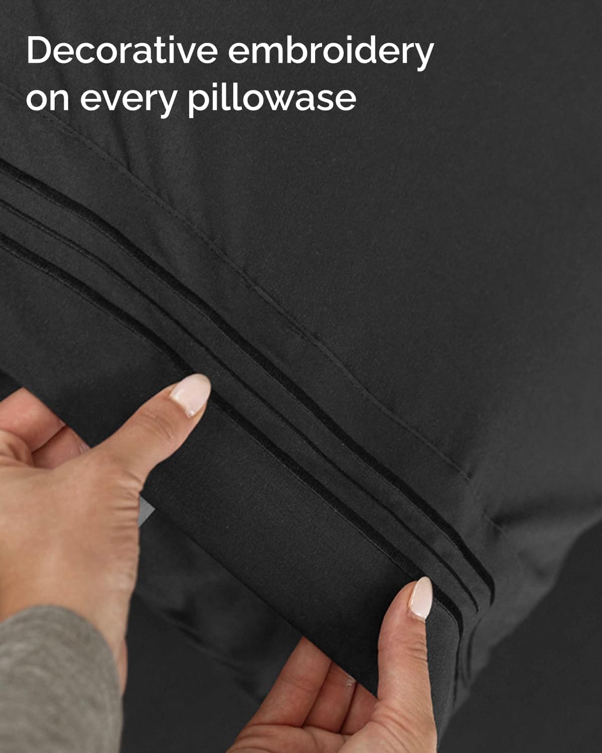 Skiennix Twin XL Sheet Set - Comfy Cooling Bed Sheets | Ultra-Soft, Deep Pockets, Wrinkle-Free - Black