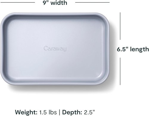 Caraway Nonstick Baking Pan Duo - 9” x 6.5” Deep Ceramic for Casseroles & Lasagna - Non-Toxic, Aluminized Steel - Marigold