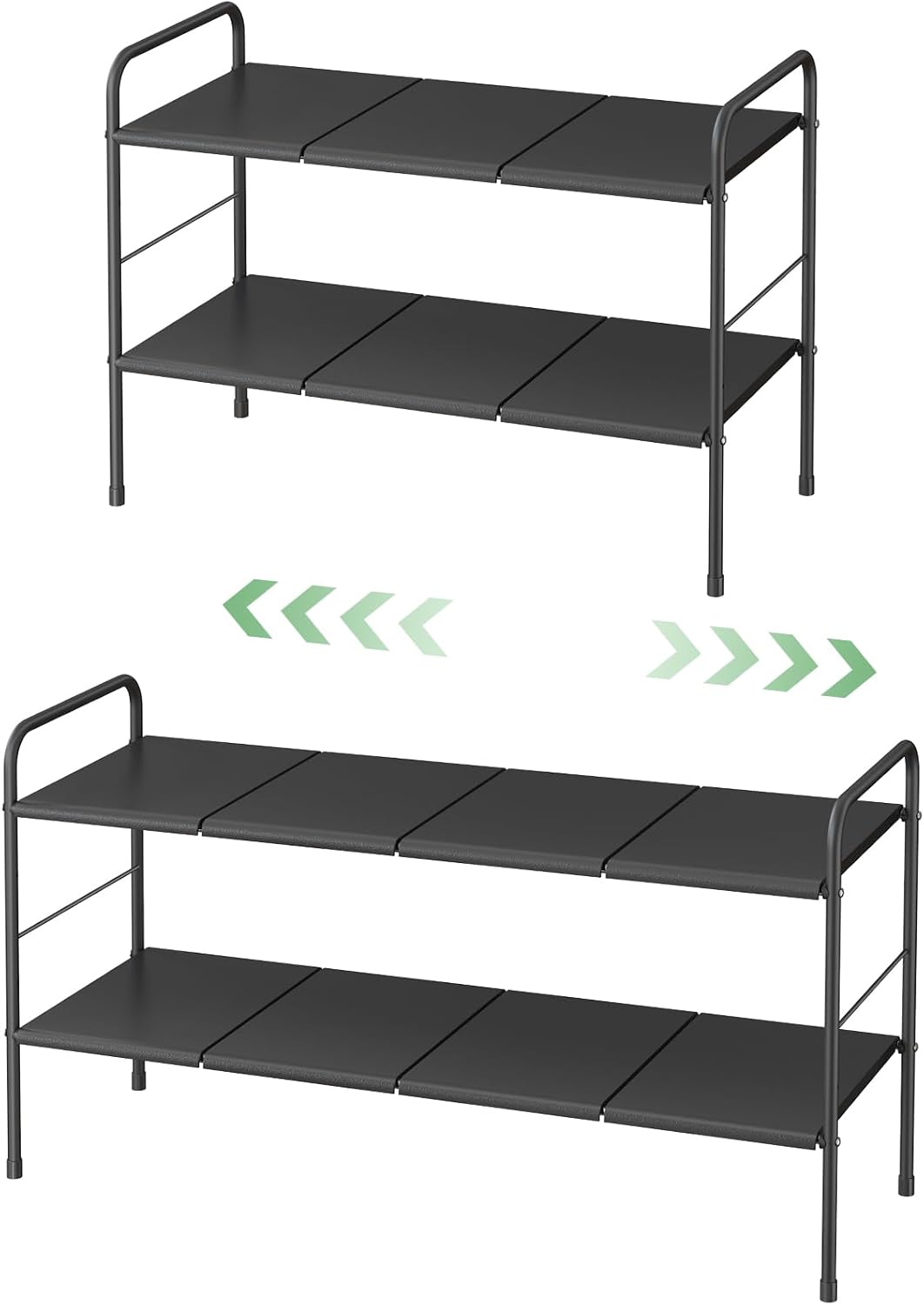 Kitstorack Expandable Shoe Rack - 2-Tier Adjustable Metal Organizer for Small Spaces | Easy to Clean & Soil Detachment Prevention