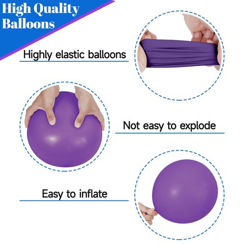 68Pcs Purple and Blue Party Balloons Kit 12 Inch Pearl Light Blue Metallic Purple Silver Snowflake Balloons with Ribbons for Winter Theme Birthday Wedding Girls Party Decorations.
