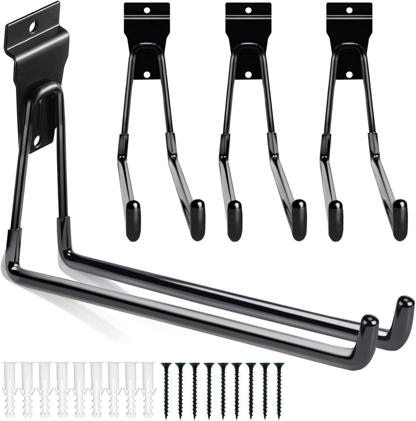 Slatwall Hooks by [Brand Name] - 11 Inch Heavy Duty Black Hangers for Garage Storage | 4 Pack