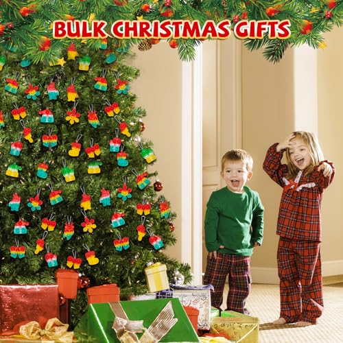 32 Pack Christmas Party Favors Bulk Fidget Toys Pop Mini Keychain Goodie Bag Stuffers Birthday Students Small Kid Classroom Prizes Bulk Toys