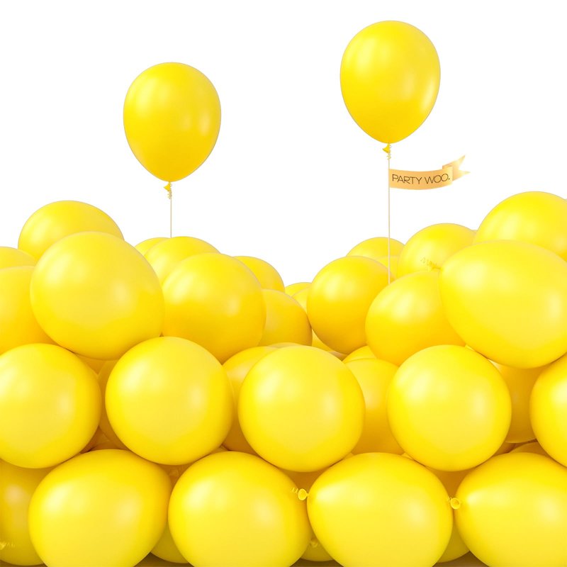 PartyWoo Yellow Balloons 100pcs 5 Inch Small Mini Matte Yellow Latex Balloons for Easter Bee Baby Shower Gender Reveal Engagement Sunflower Graduation Birthday Summer Party Decorations Yellow-Y55