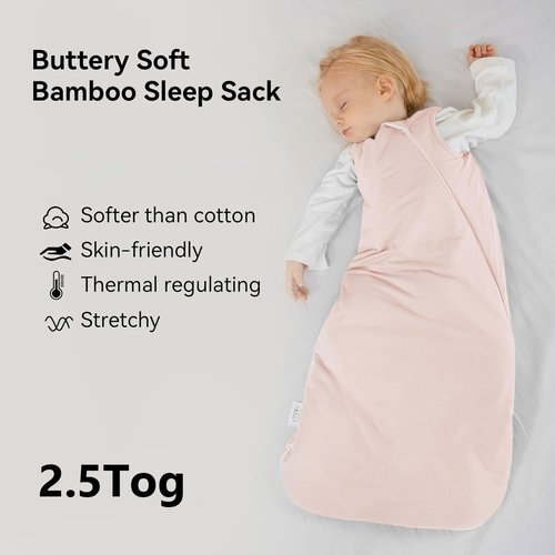 BubblePanda Bamboo Sleep Sack - Soft & Warm 2.5 Tog Quilted Baby Blanket | 6-12 Months