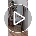 Antok 71x26 Inch Black Arched Full Length Floor Mirror with Stand - Large Home Decor