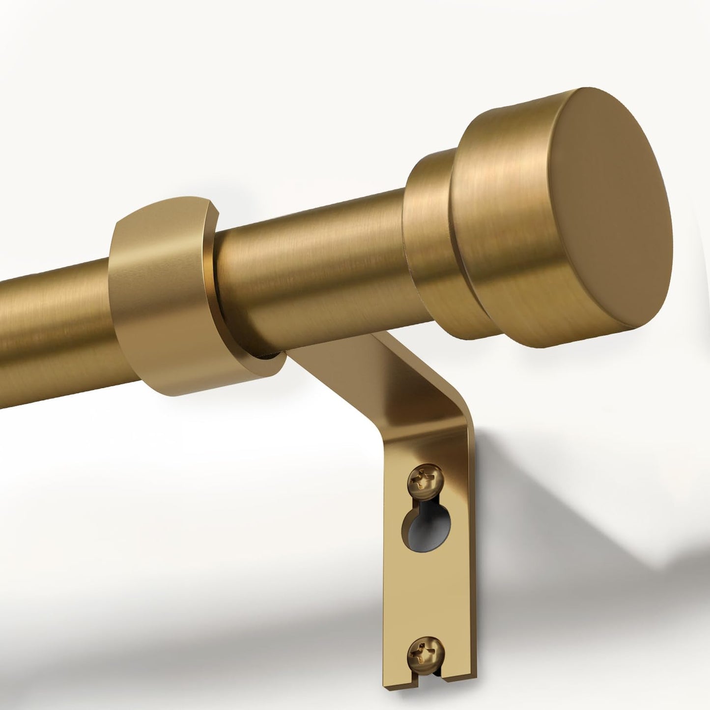 Lootkell Adjustable Curtain Rods - Warm Gold Heavy Duty 1" Diameter for Windows 72 to 144 Inches | Solid Metal Finials