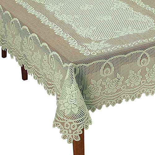 WUBODTI Sage Green Lace Rectangle Tablecloth 60 x 90 Inches Holiday Decor