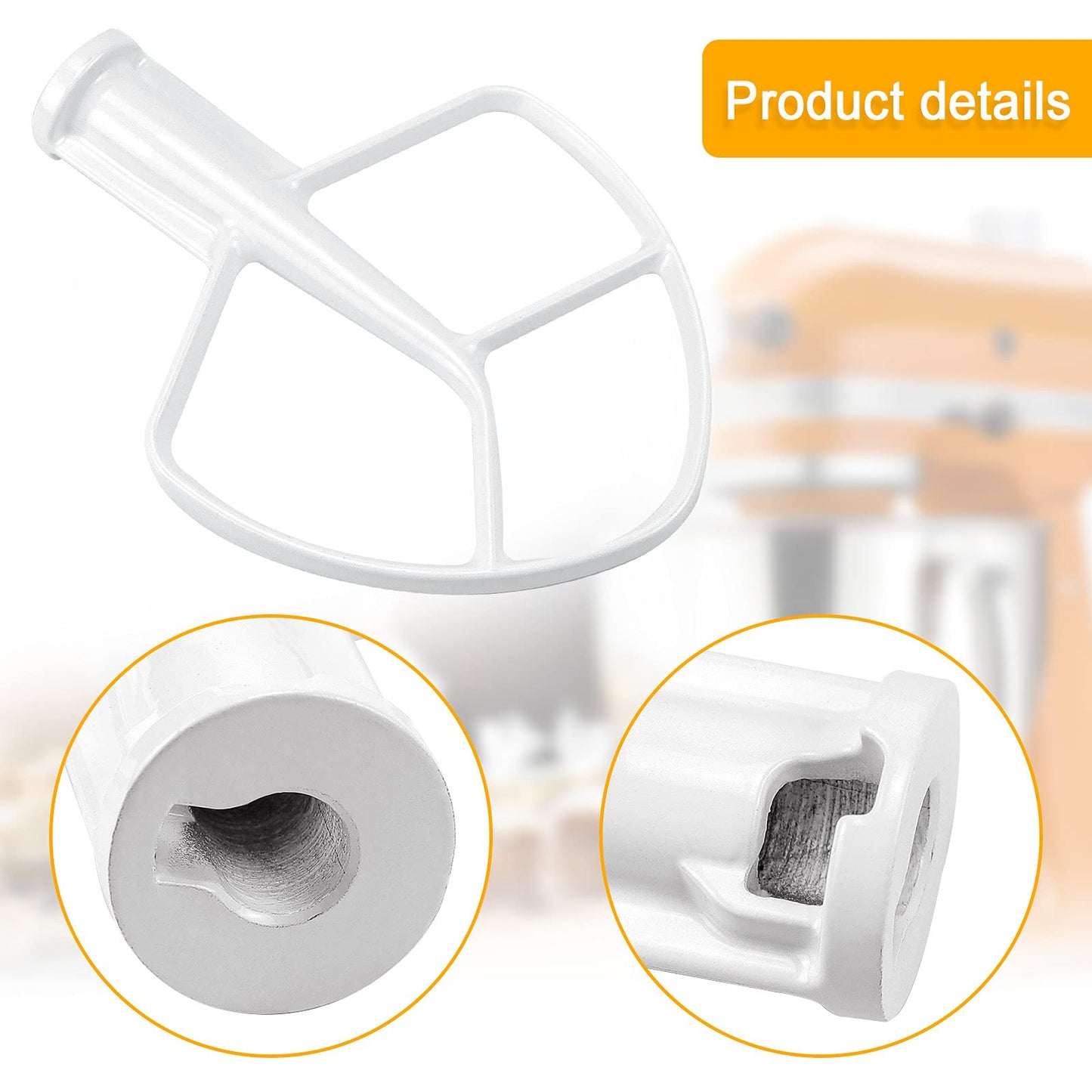 K5AB K5SS Kitchen Mixer Aid Coated Flat Beater by AMI PARTS for 5 QT Mixer Stainless Steel Bowl Compatible with Model KSM50 KSM5 KSM450