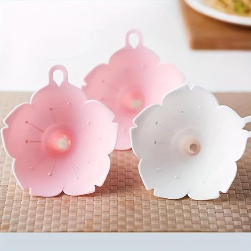 Flower Kitchen Funnel - Hangable Lotus Cherry Blossom Design for Easy Liquid & Spice Transfer | White