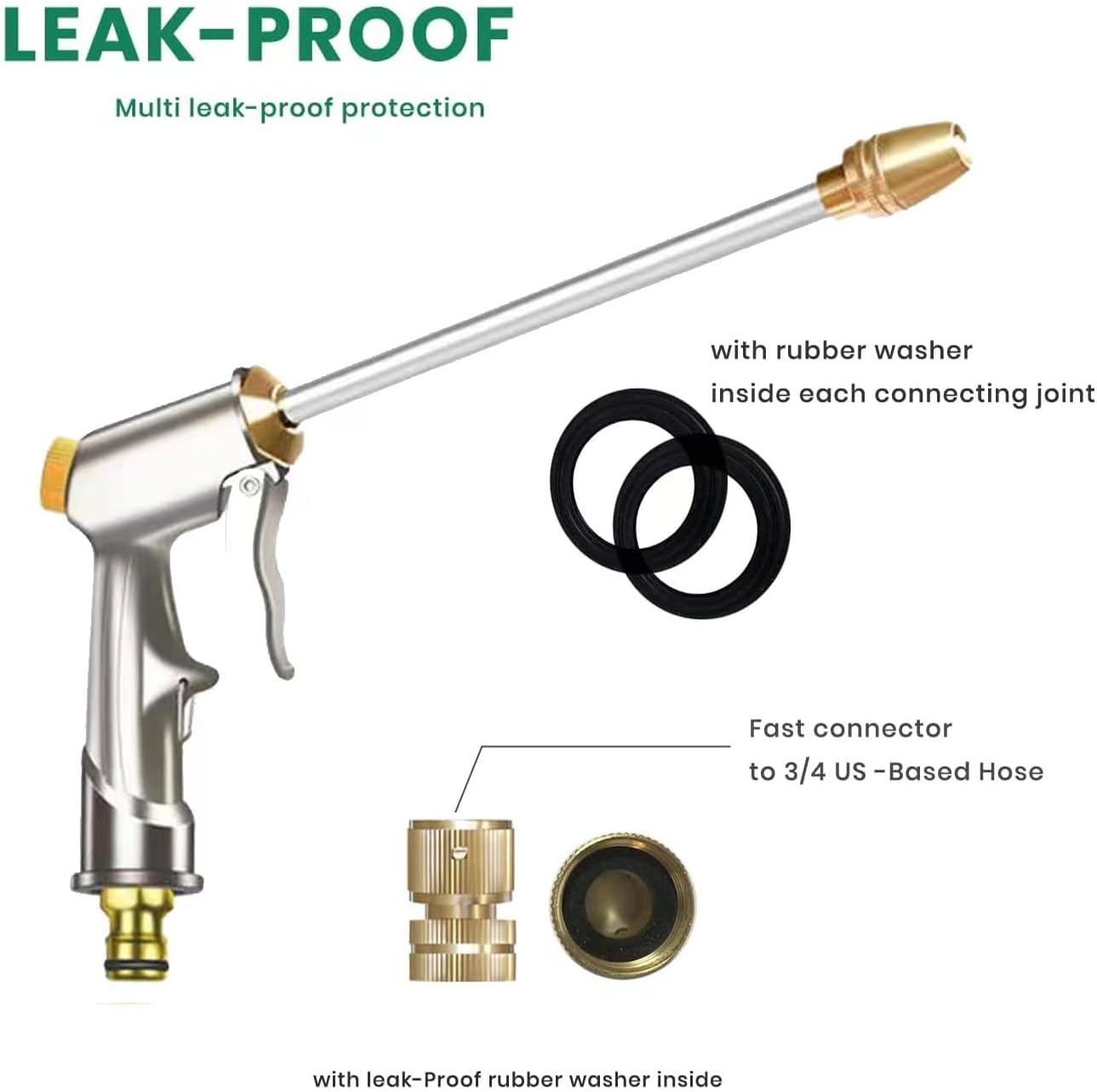 Skiennix High Pressure Garden Hose Nozzle - Versatile Sprayer for Lawn, Car Washing & Pet Showering