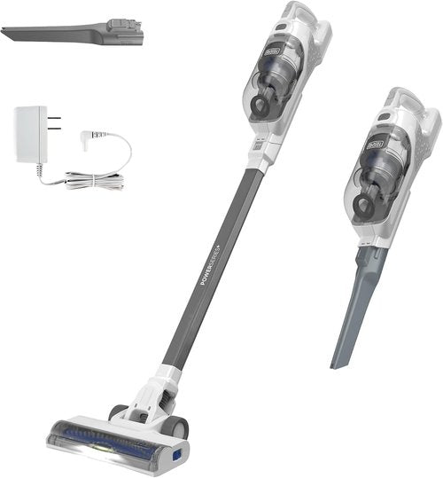 BLACK+DECKER POWERSERIES 16V MAX Cordless Stick Vacuum - Lightweight, Multi-Surface, LED Lights, White