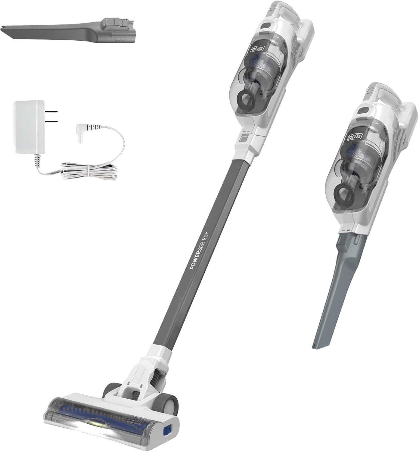 BLACK+DECKER 16V MAX Cordless Stick Vacuum - Lightweight, Multi-Surface, LED Lights, White