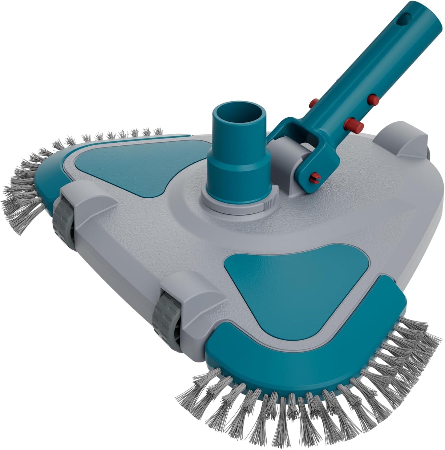 Upgrade Pro Weighted Triangular Pool Vacuum Head - Rotative with Brush & EZ Clip Handle for Vinyl Pools