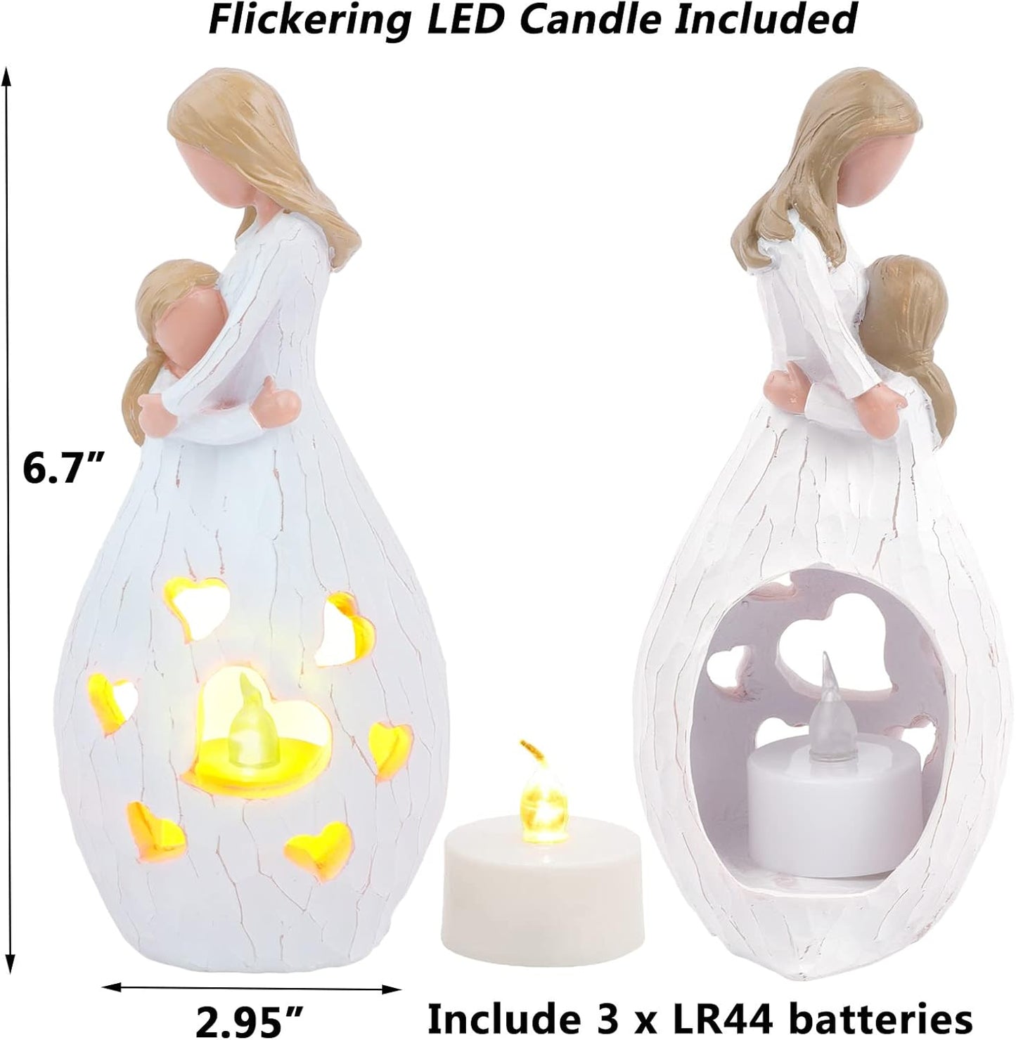 Skiennix Candle Holder Statue - Flickering LED Light for Mom | Perfect Gift for Birthdays & Special Occasions