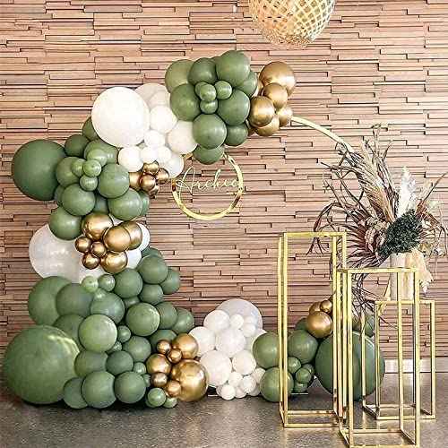 CANREVEL Sage Green Balloons - 50pcs 12 Inch Olive Green Latex Balloons for Birthday Party Baby Shower Wedding Christmas Holiday Balloon Jungle Decorations