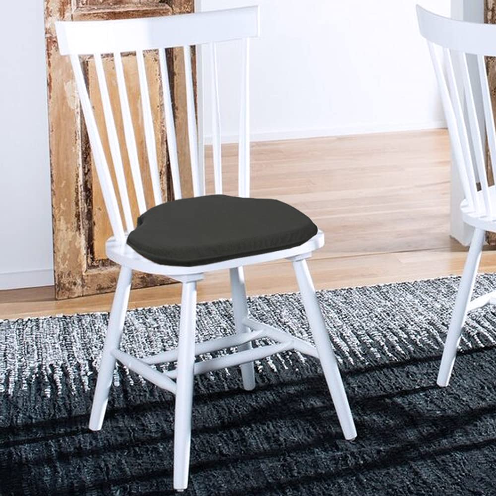 Big Hippo Thicken Memory Foam Chair Pad and Seat Cushions - Non Slip Cushion for Kitchen Chairs, 16"x15" (1 Pack, Black)