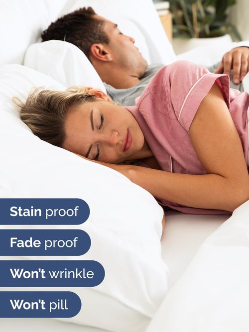 Extra Deep Queen Sheet Set by Comfy Hotel - 4-Piece Breathable & Cooling Bed Sheets - Fits 18-24 Inch Mattresses - Ultra Soft, Wrinkle & Fade Resistant - Luxurious White Bedding