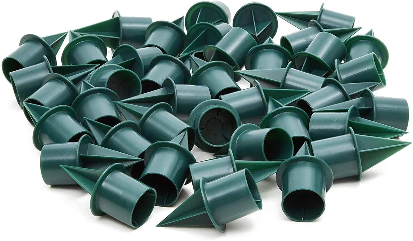 Juvale Green Plastic Candle Holders - 40-Pack, 1-Inch Diameter - Durable Picks for Floral Arrangements