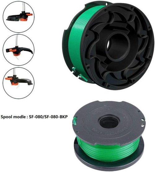 GH3000 Trimmer Replacement Spools - 20ft 0.080 Inch Auto-Feed Line for Black and Decker LST540 | 10 Pack