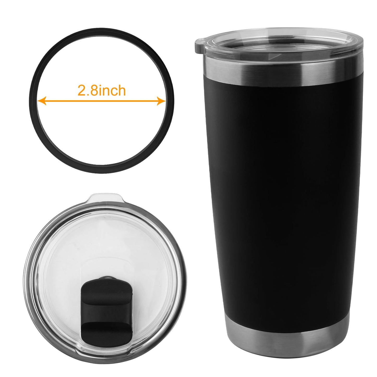 Rubber Seal Replacement Compatible with Yeti 20 Oz Tumbler Lid, O Ring Gasket For 20 Oz Yeti Rambler Straw Lid-4 Pack Replacement Silicone Seal Parts
