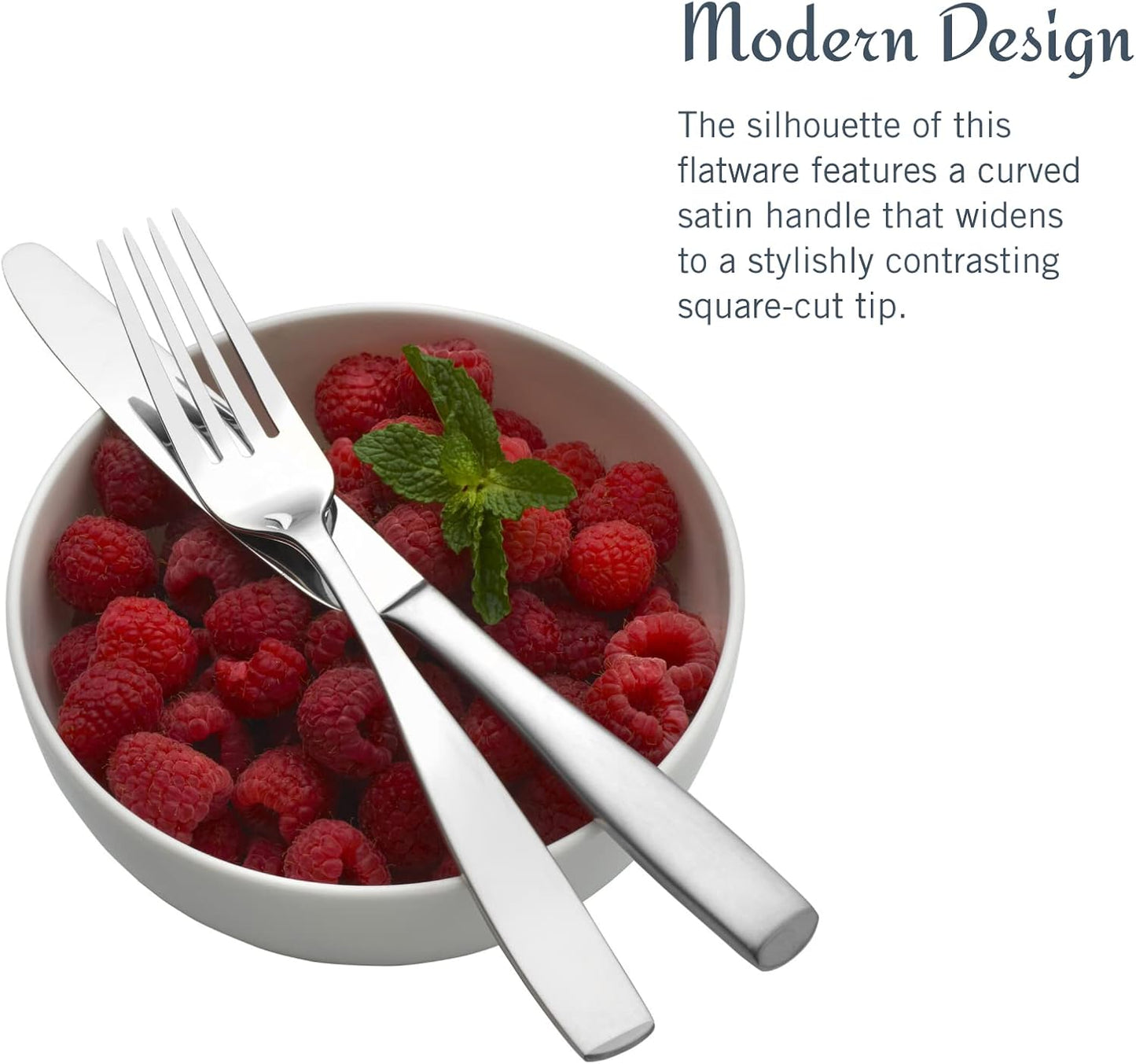 Mikasa Satin Loft 65-Piece Flatware Set - Elegant 18/10 Stainless Steel Silverware for 12 | Durable Forks, Knives, Spoons & Serving Utensils