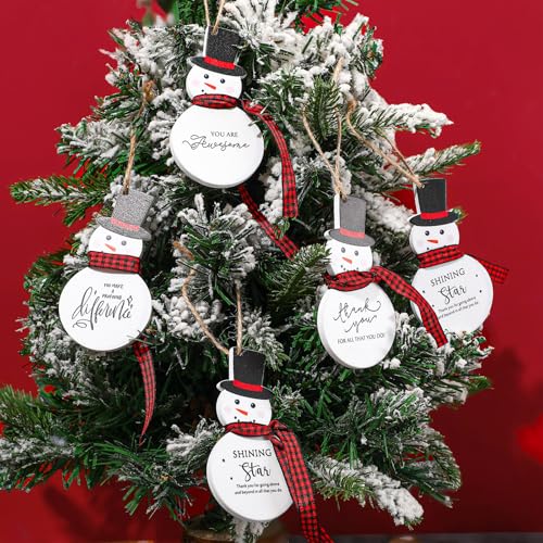 Vercraft 40-Pack Christmas Coworker Snowman Ornaments with Thank You Cards - Holiday Office Gifts